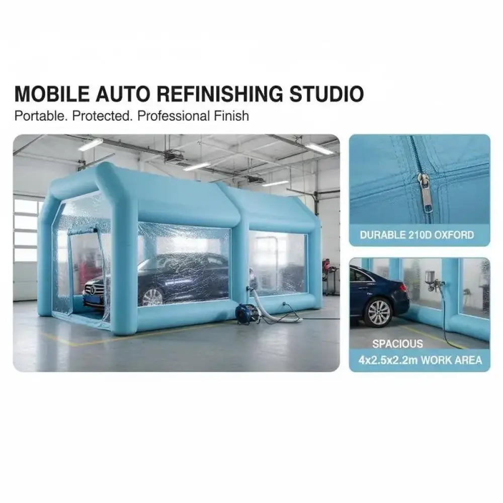 Cabine de peinture gonflable 4 × 2,5 × 2,2 m - France / Bleu - Cabines et équipements de peinture