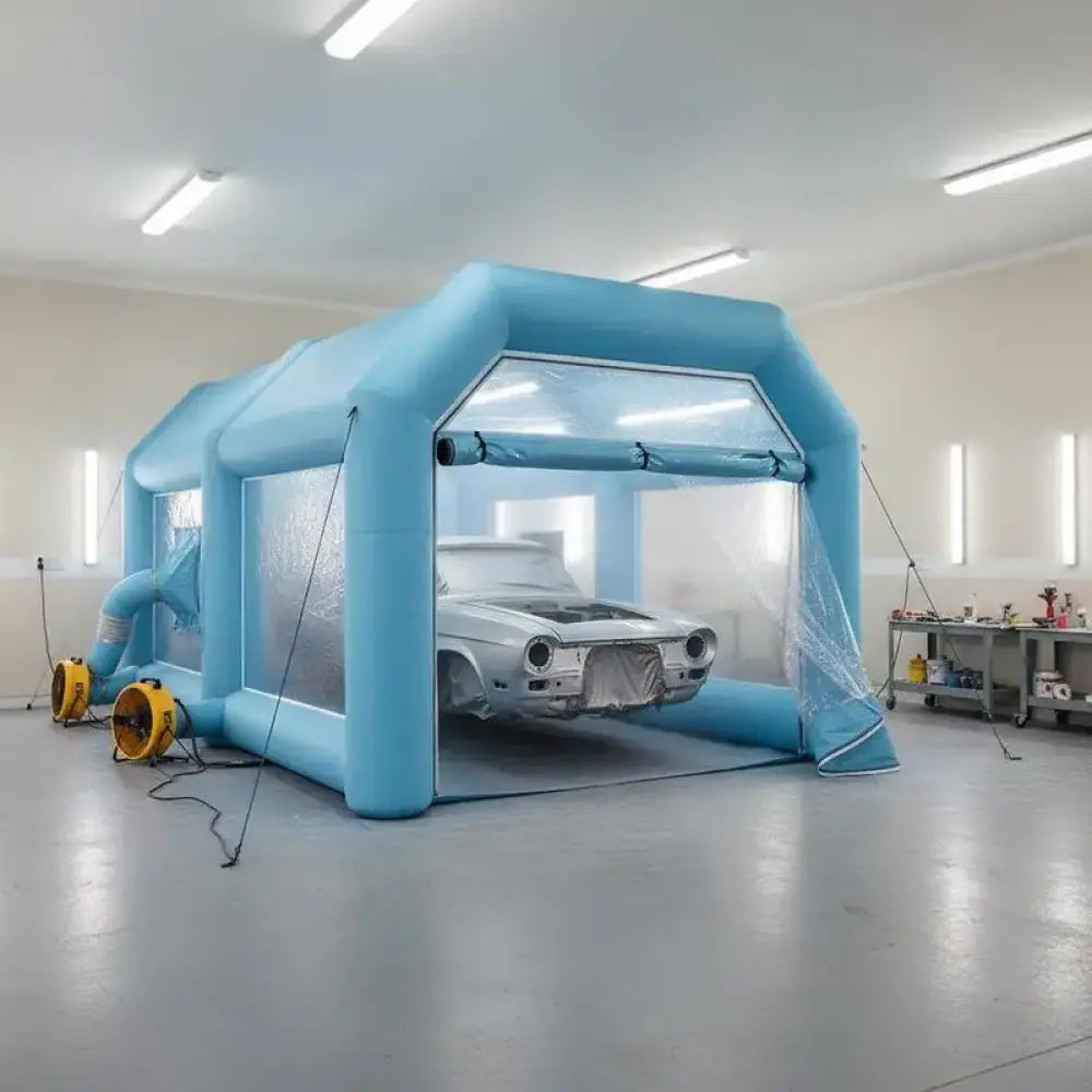Cabine de peinture gonflable 4 × 2,5 × 2,2 m - France / Bleu - Cabines et équipements de peinture
