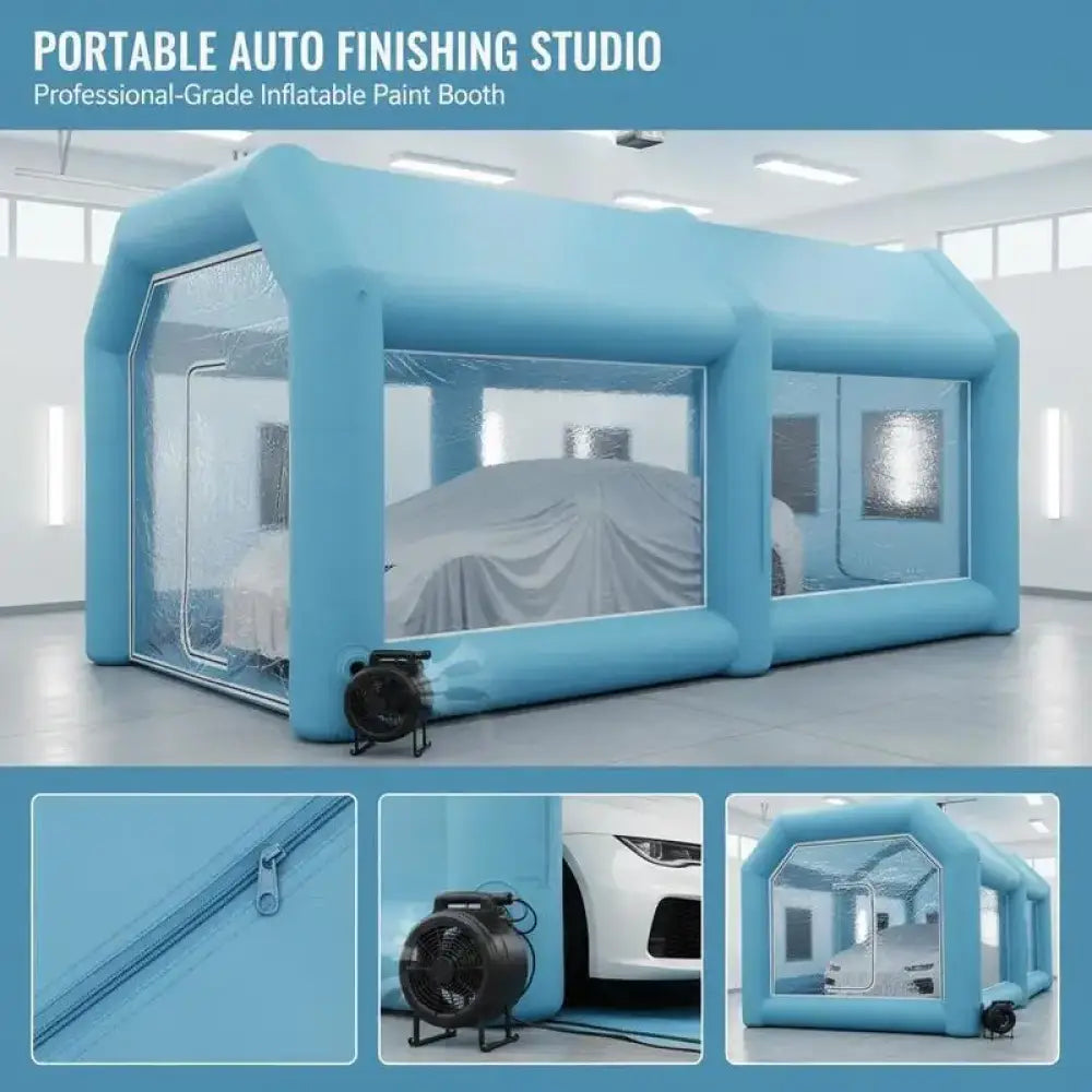 Cabine de peinture gonflable 4 × 2,5 × 2,2 m - France / Bleu - Cabines et équipements de peinture
