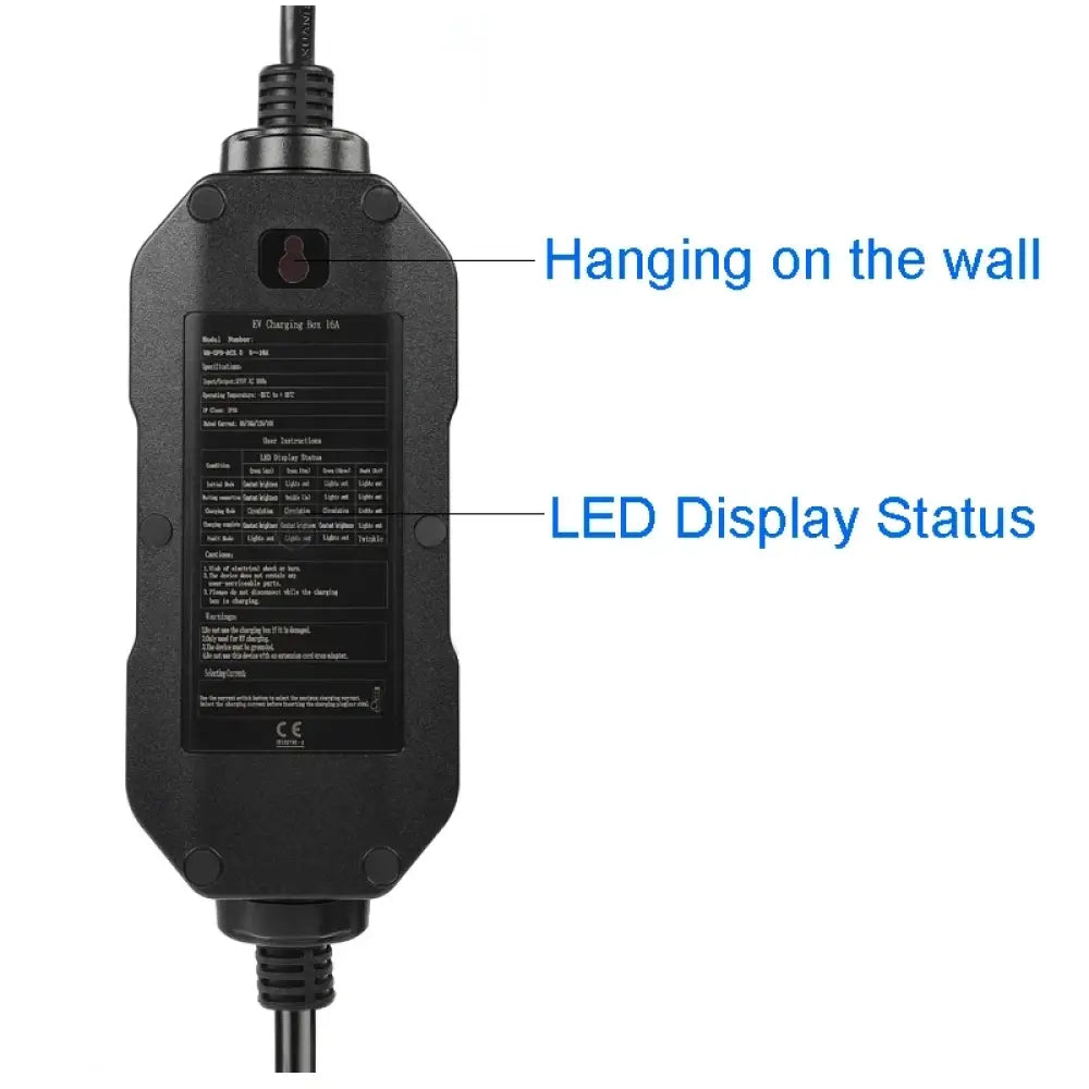 Câble de recharge voiture électrique Type 1/2 – 5 ou 10 m 16 A IP66 - Chargeur voiture électrique portable