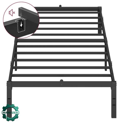 Cadre de lit métal 90 × 190 cm avec rangement – noir mat - Noir mat / 90 × 190 cm / Allemagne - Cadre de lit simple