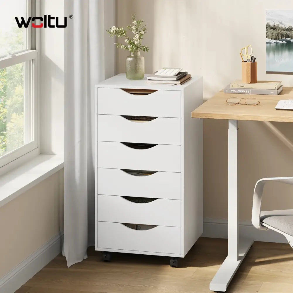 Caisson de bureau à roulettes blanc – 5 ou 7 tiroirs - caisson bureau roulettes blanc