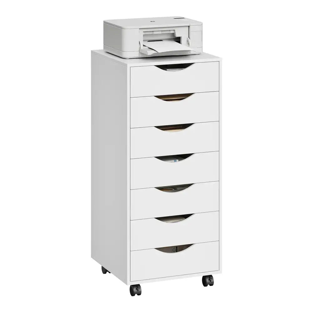 Caisson de bureau à roulettes blanc – 5 ou 7 tiroirs - caisson bureau roulettes blanc