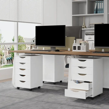 Caisson de bureau à roulettes blanc – 5 ou 7 tiroirs - caisson bureau roulettes blanc