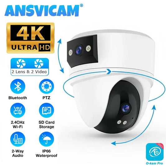 Caméra extérieure Wi-Fi PTZ 8 MP – double objectif IP66 - 8 MP annoncés – double objectif / Prise européenne / France
