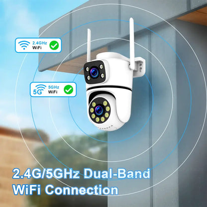 Caméra extérieure Wi-Fi PTZ double objectif – 8 ou 10 MP - caméra extérieure wifi double objectif
