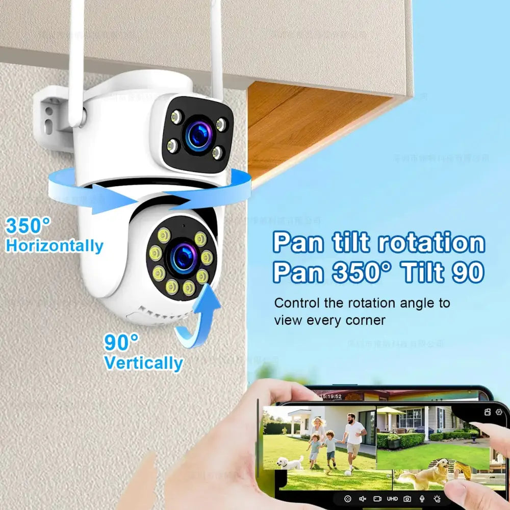 Caméra extérieure Wi-Fi PTZ double objectif – 8 ou 10 MP - caméra extérieure wifi double objectif