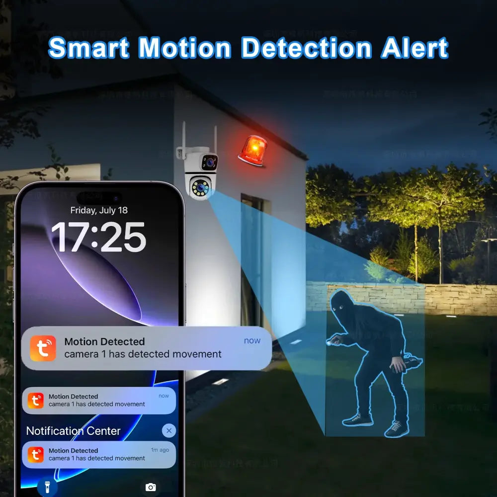 Caméra extérieure Wi-Fi PTZ double objectif – 8 ou 10 MP - caméra extérieure wifi double objectif