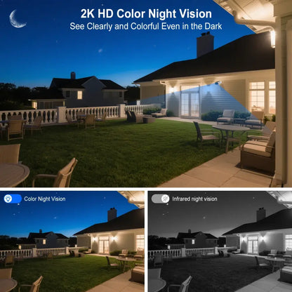 Caméra solaire 2K wifi extérieur IP66 vision nocturne bidirectionnelle