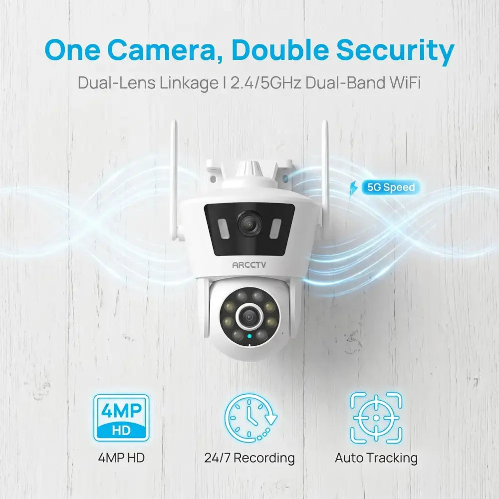 Caméra surveillance Wi-Fi 4 MP double objectif – IP66 - France - caméra surveillance WiFi double objectif