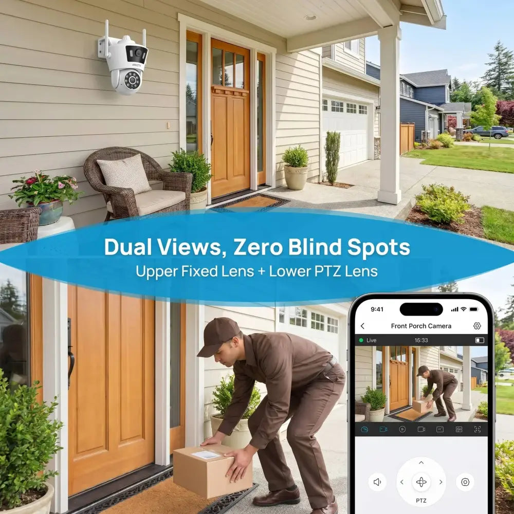 Caméra surveillance Wi-Fi 4 MP double objectif – IP66 - France - caméra surveillance WiFi double objectif