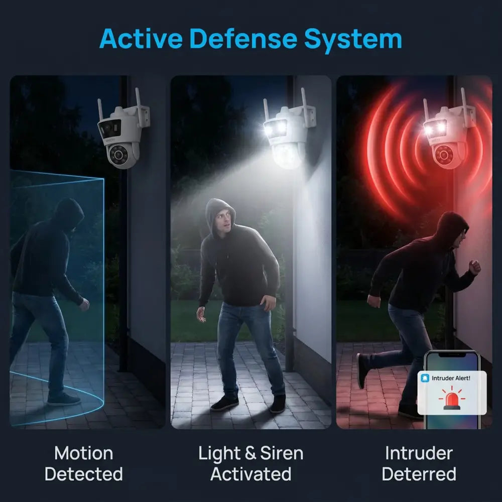Caméra surveillance Wi-Fi 4 MP double objectif – IP66 - France - caméra surveillance WiFi double objectif