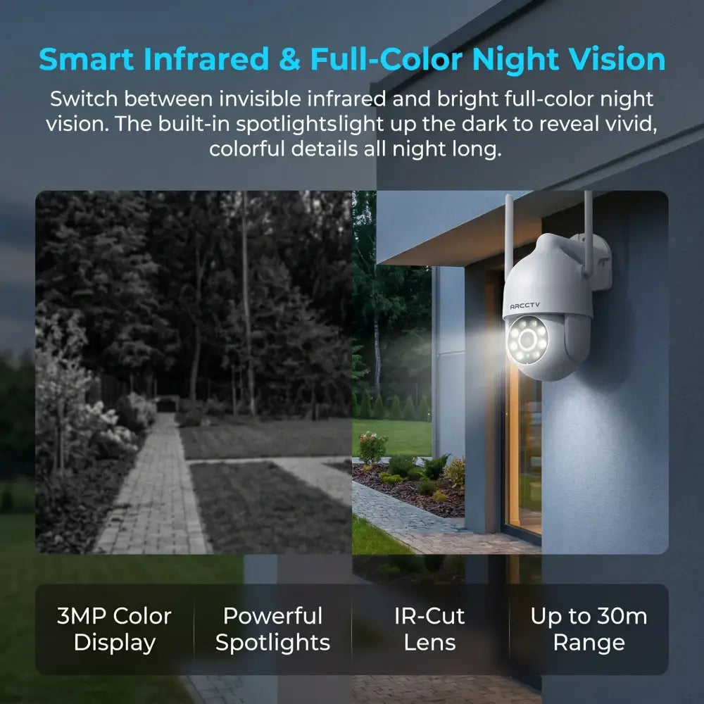 Caméra Wi-Fi extérieure 3 MP – suivi et vision nocturne - France - caméra WiFi extérieure 3 MP