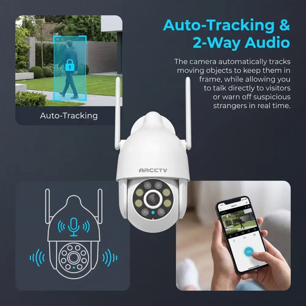 Caméra Wi-Fi extérieure 3 MP – suivi et vision nocturne - France - caméra WiFi extérieure 3 MP