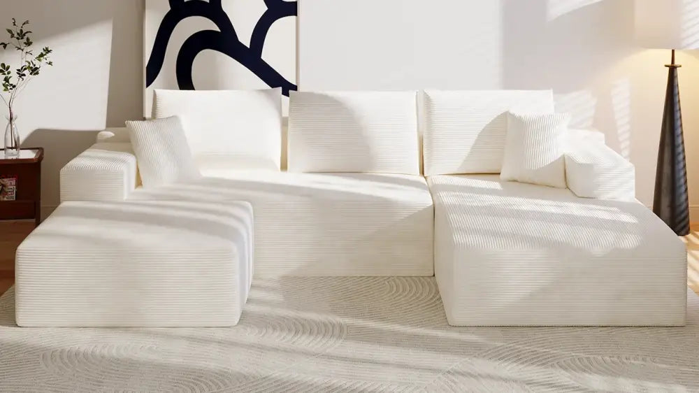 Canapé d’angle modulable en U 274 cm avec rangement