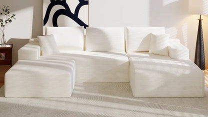 Canapé d’angle modulable en U 274 cm avec rangement
