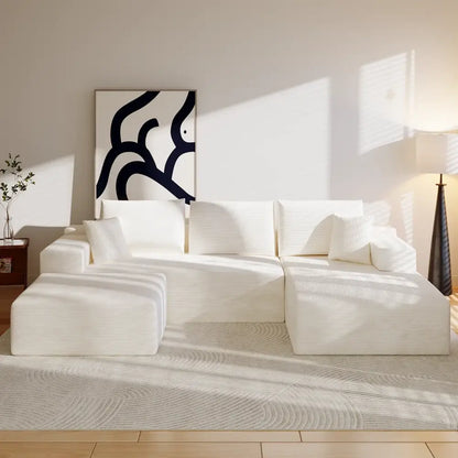 Canapé d’angle modulable en U 274 cm avec rangement