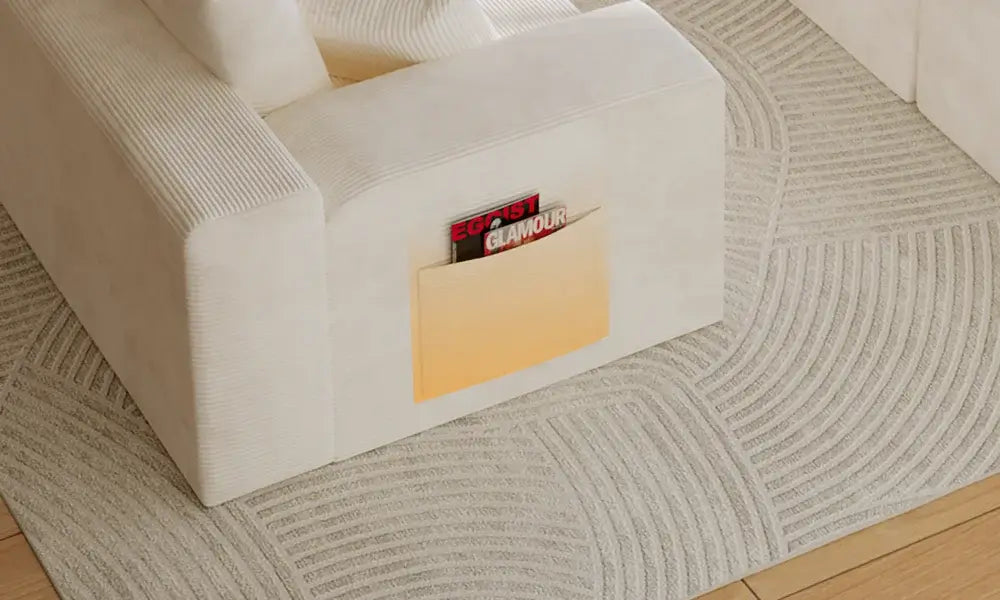 Canapé d’angle modulable en U 274 cm avec rangement