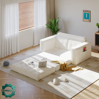 Canapé lit convertible avec oreillers et matelas pour salon