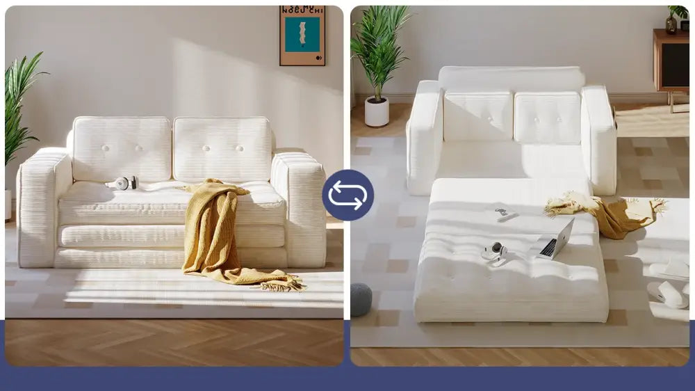 Canapé lit convertible avec oreillers et matelas pour salon