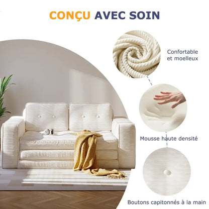 Canapé lit convertible avec oreillers et matelas pour salon