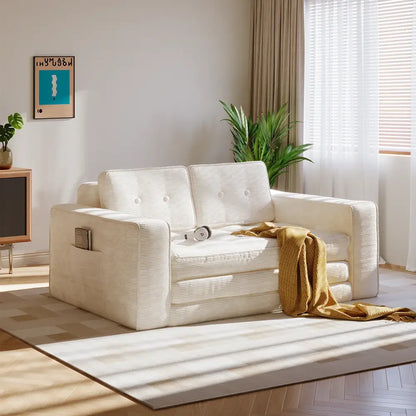 Canapé lit convertible avec oreillers et matelas pour salon
