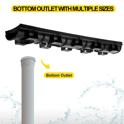 Caniveau de drainage HDPE avec grille – lots de 3 ou 5 × 1 m