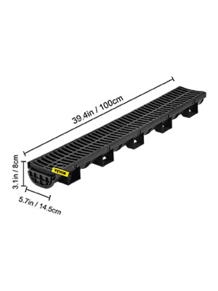 Caniveau de drainage HDPE avec grille – lots de 3 ou 5 × 1 m