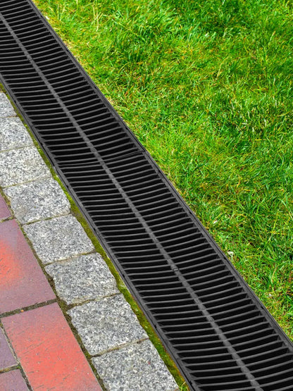 Caniveau de drainage HDPE avec grille – lots de 3 ou 5 × 1 m