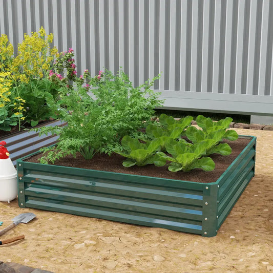 Carré potager surélevé 120 × 120 × 30 cm – acier galvanisé - France - Carré potager surélevé