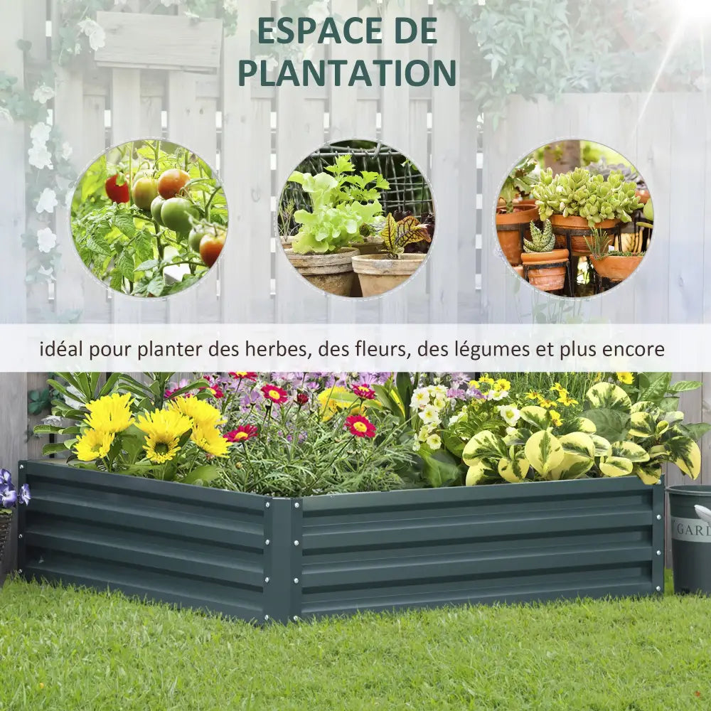 Carré potager surélevé 120 × 120 × 30 cm – acier galvanisé - France - Carré potager surélevé