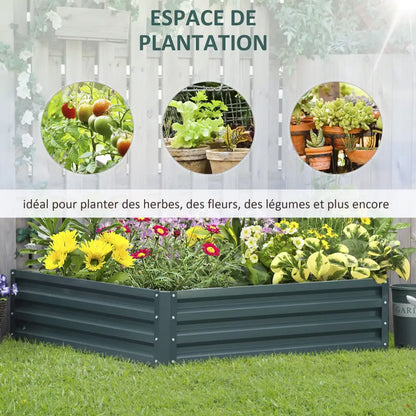 Carré potager surélevé 120 × 120 × 30 cm – acier galvanisé - France - Carré potager surélevé