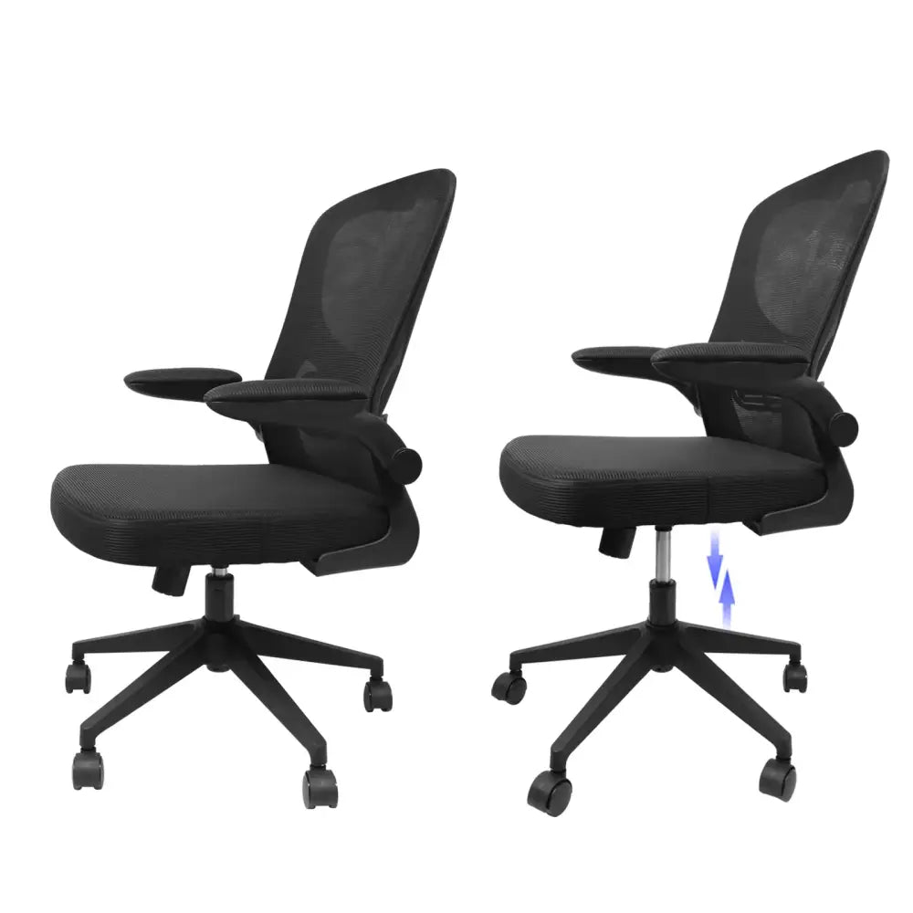 Chaise de bureau en maille – accoudoirs rabattables - France - Chaise de bureau accoudoirs rabattables