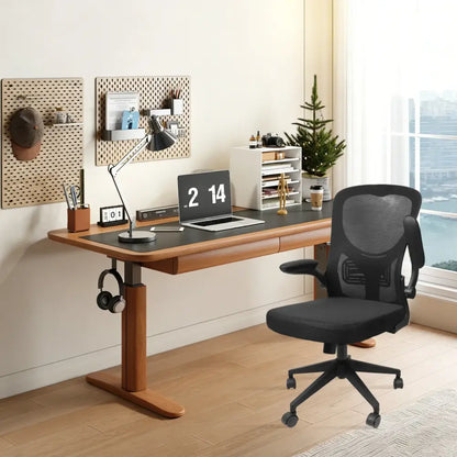 Chaise de bureau en maille – accoudoirs rabattables - France - Chaise de bureau accoudoirs rabattables