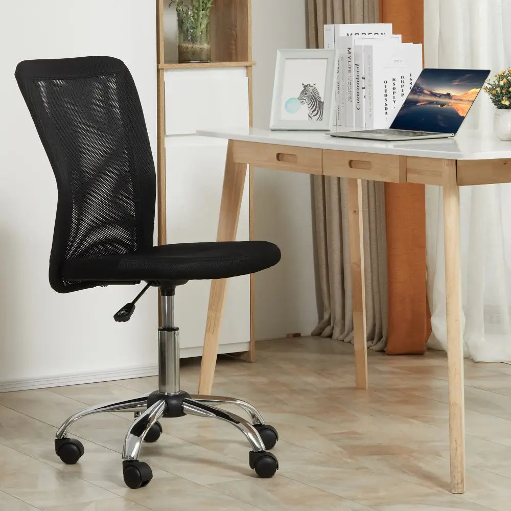 Chaise de bureau sans accoudoirs – hauteur réglable noire - Noir / France - Chaise de bureau sans accoudoirs