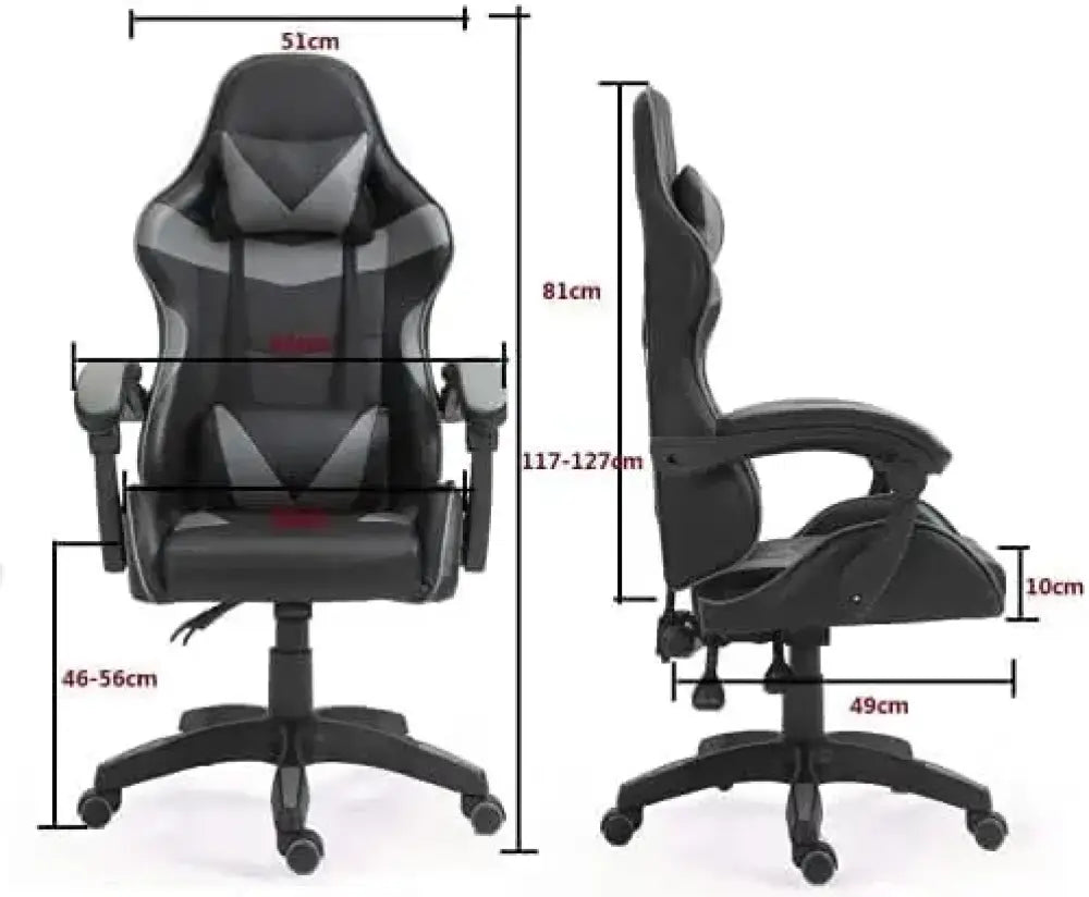 Chaise gaming pivotante MCC en simili cuir inclinable