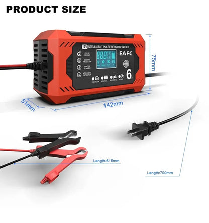 Chargeur de Batterie Intelligent 12V 6A pour Voiture et Moto