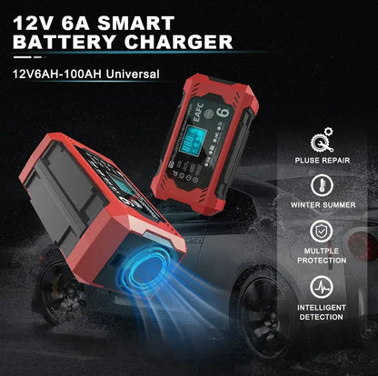 Chargeur de Batterie Intelligent 12V 6A pour Voiture et Moto