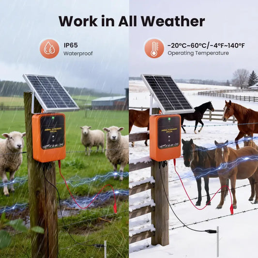Chargeur De Clôture Électrique Solaire 10km Réglable 1.2J Ip65 Dc 12V