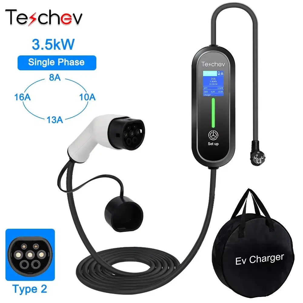 Chargeur EVSE portable 3,5 kW 16 A – Type 1 ou Type 2 IP65 - Nouveau modèle – Type 2 – 3,5 kW / 16 A / France
