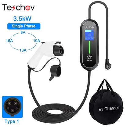 Chargeur EVSE portable 3,5 kW 16 A – Type 1 ou Type 2 IP65 - Nouveau modèle – Type 1 – 3,5 kW / 16 A / France