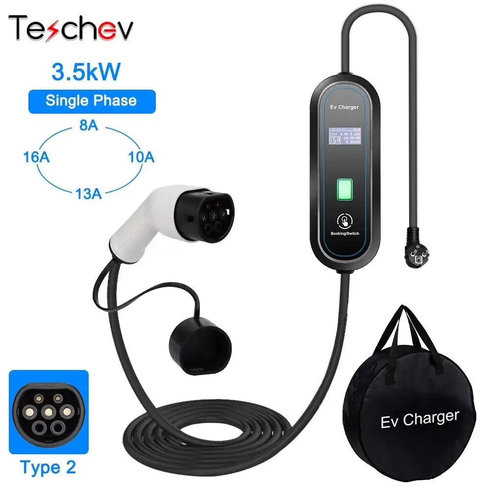 Chargeur EVSE portable 3,5 kW 16 A – Type 1 ou Type 2 IP65 - Standard – Type 2 – 3,5 kW / 16 A / France - Chargeur