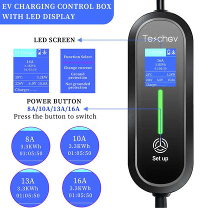 Chargeur voiture électrique portable Type 1/2 – 16 ou 32 A IP66 - Chargeur voiture électrique portable