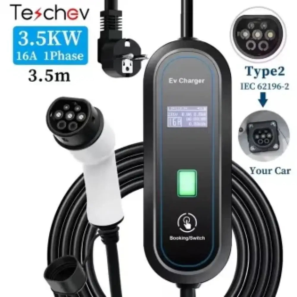 Chargeur voiture électrique portable Type 1/2 – 16 ou 32 A IP66 - Standard – Type 2 – 16 A / France - Chargeur voiture