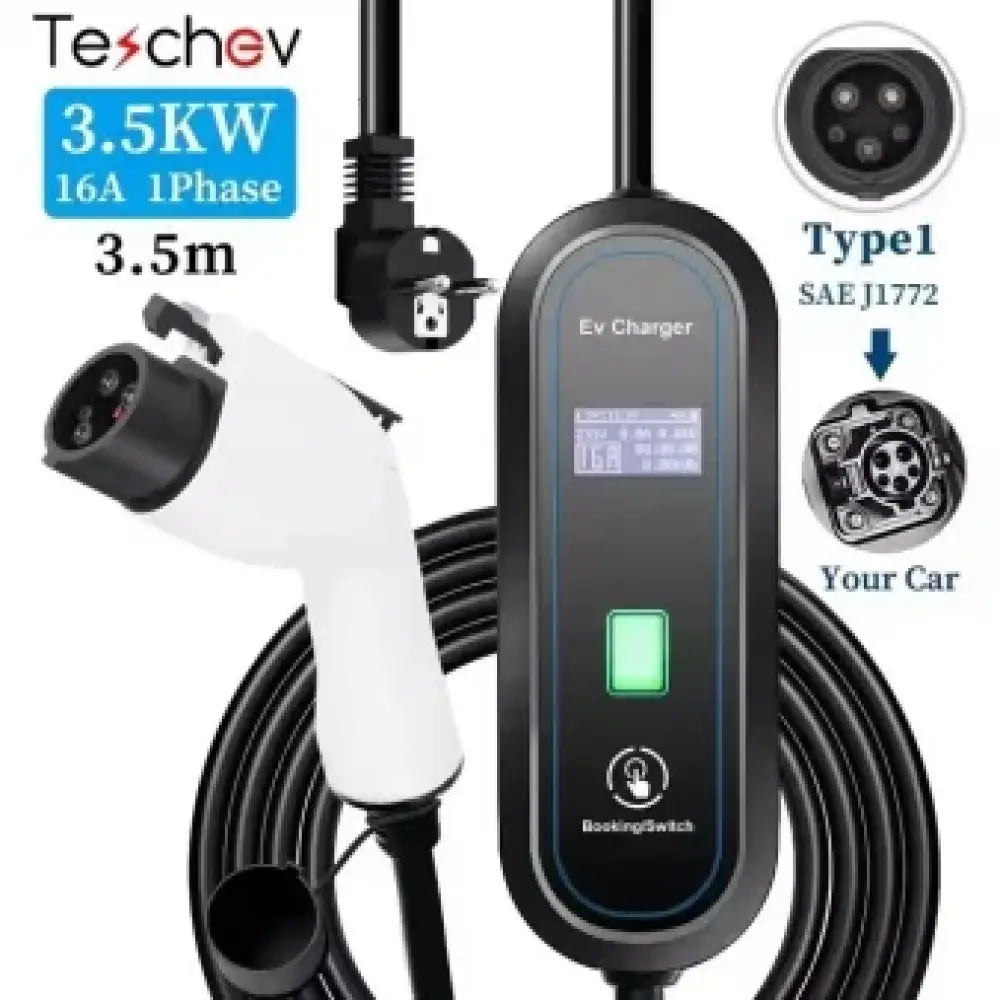 Chargeur voiture électrique portable Type 1/2 – 16 ou 32 A IP66 - Standard – Type 1 – 16 A / France - Chargeur voiture