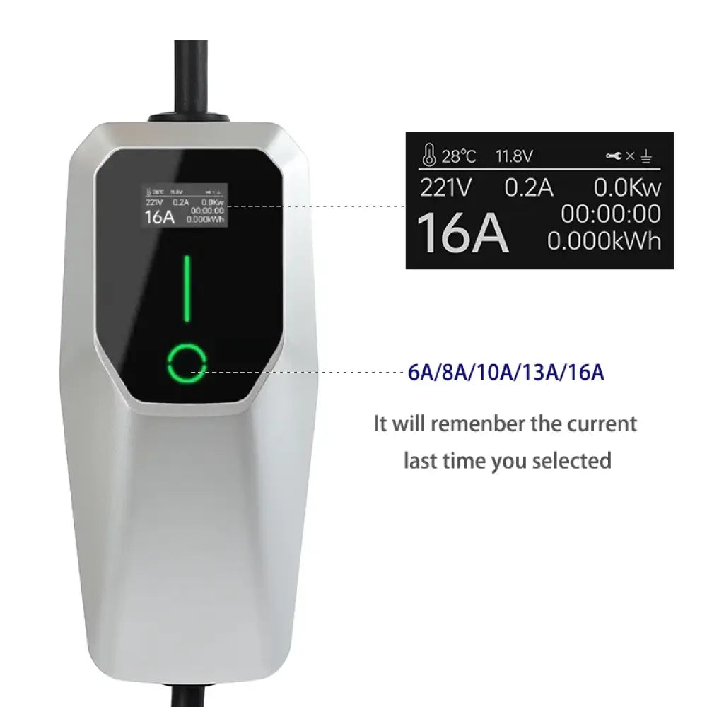 Chargeur voiture électrique portable Type 1/2 – 3,5 à 22 kW câble 4 m - Chargeur voiture électrique portable
