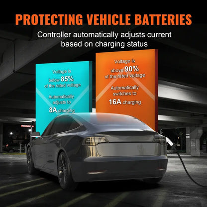 Chargeur voiture électrique portable Type 2 16 A – 3,7 kW câble 8,6 m - Chargeur voiture électrique portable