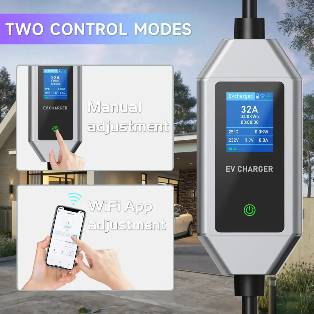 Chargeur voiture électrique Type 2 32 A 7,2 kW – WiFi IP66 - Chargeur voiture électrique portable