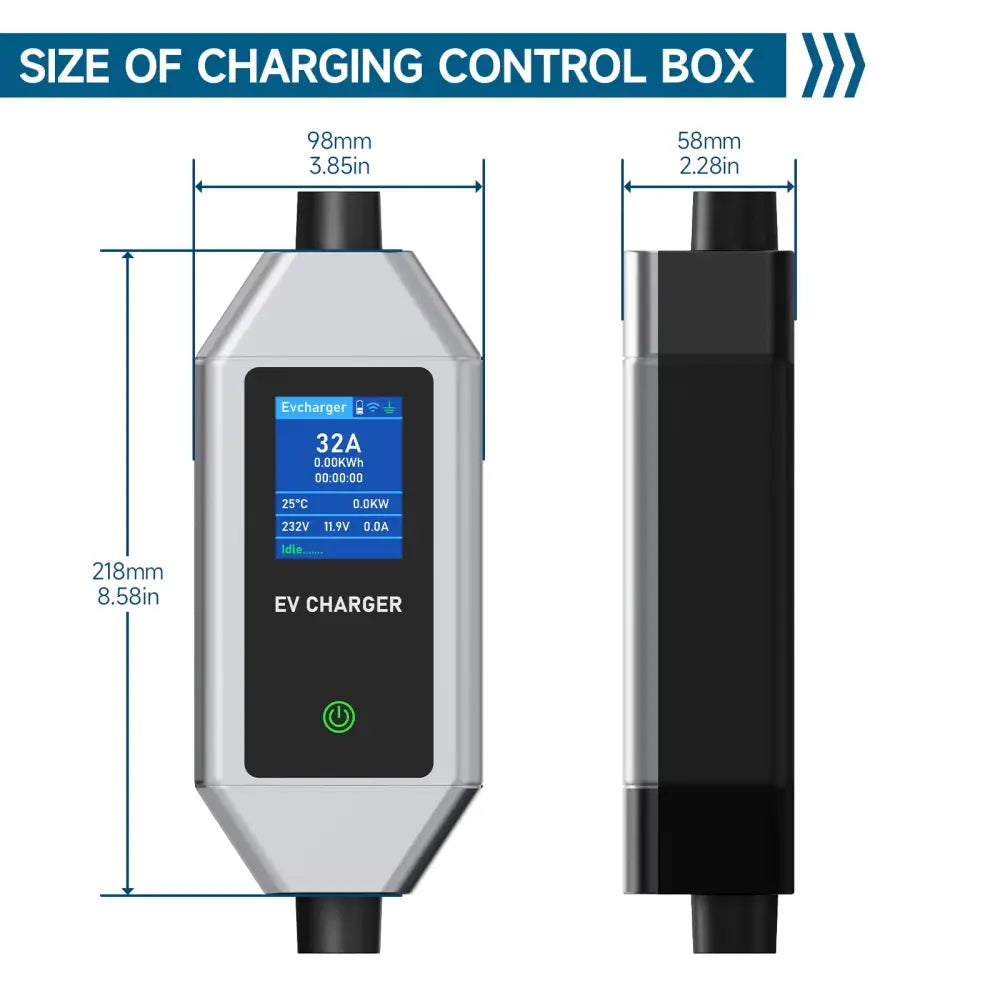 Chargeur voiture électrique Type 2 32 A 7,2 kW – WiFi IP66 - Chargeur voiture électrique portable