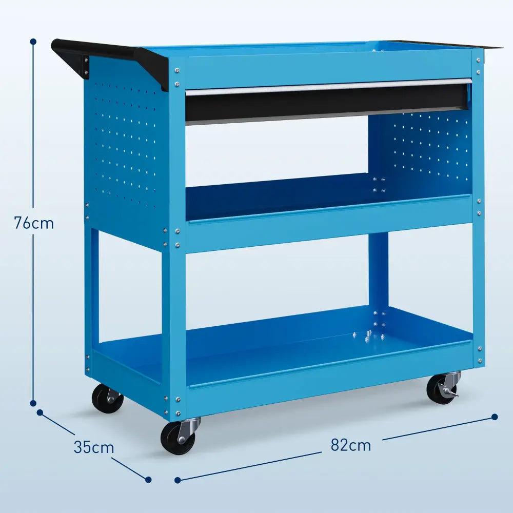 Chariot d'atelier DURHAND 3 Niveaux Avec Tiroir PorteOutils Latéral